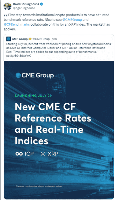 XRP 即将起飞：瑞波加入 CME 集团和 CF 基准 