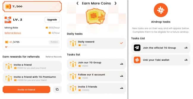 TG小游戏引爆流量！游戏公链 Tabi、Port3 Network 上线点击赚币 Mini Apps，明言空投