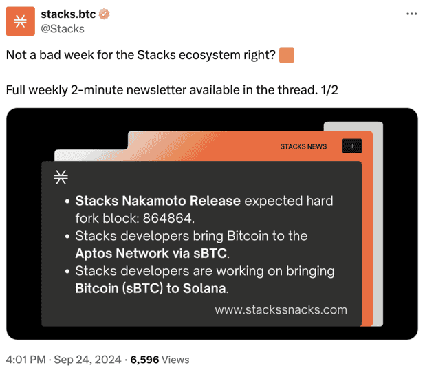 Stacks (STX) 主网升级与稳定币发布共促30%涨幅