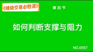 如何判断支撑与阻力：峰级交易必胜课第四节