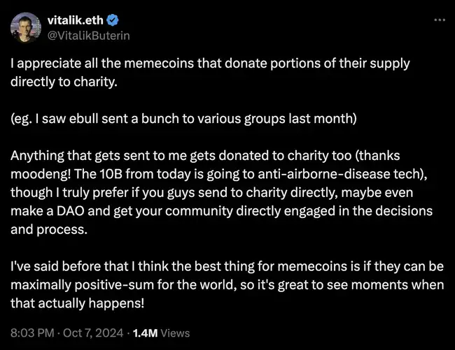 假期必看：Meme项目精选——Vitalik卖币故事与Cult文化复兴