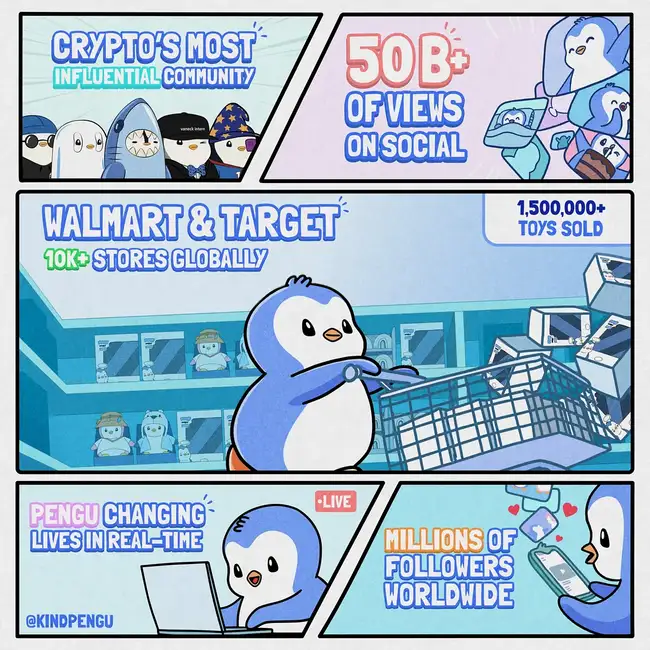 Pudgy Penguins NFT崛起，超越无聊猿：PENGU代币全解析