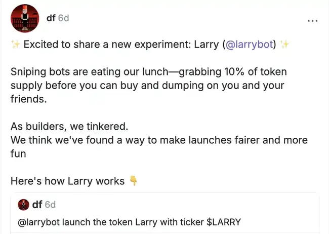 Larry：Farcaster的银铲推手？