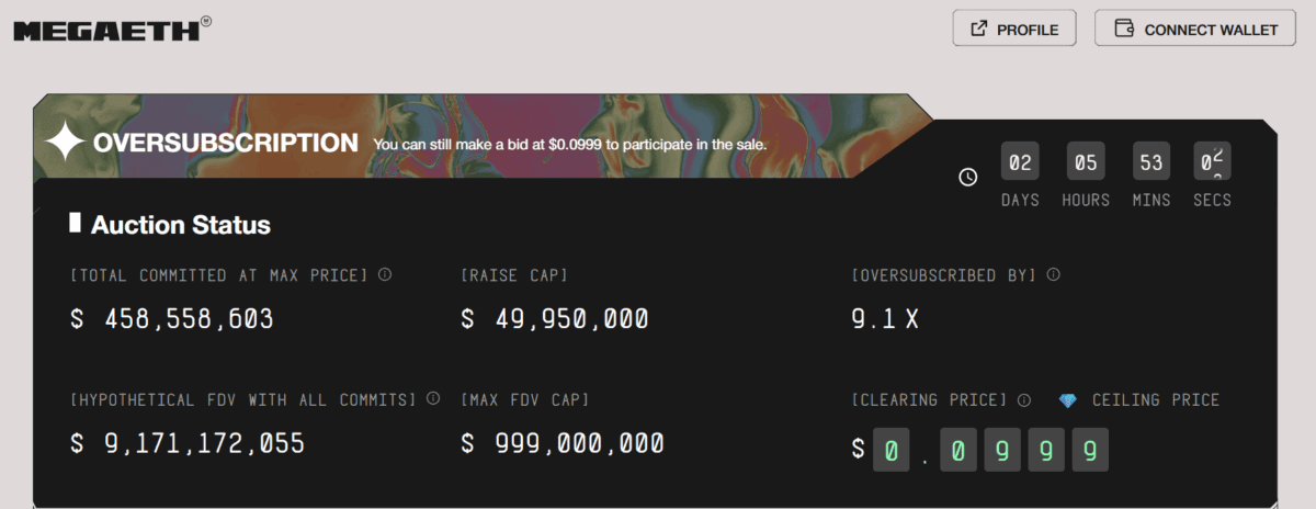 EVM兼容链MegaETH代币闪电售罄,募资近5000万美元!