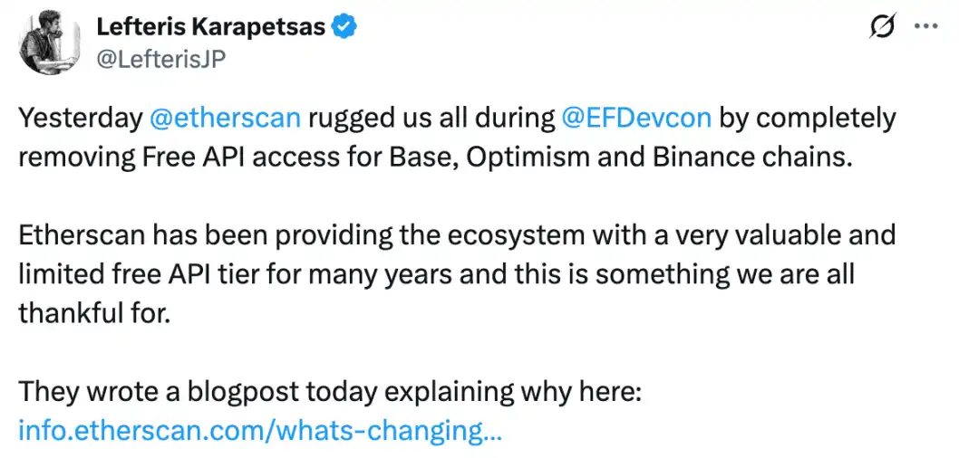 以太坊数据危机爆发:Etherscan收费新政揭露生态致命软肋 开发者集体面临API断供困境