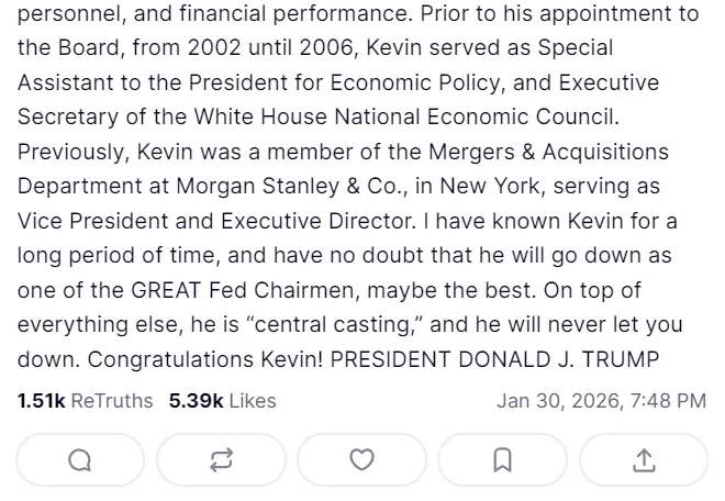 特朗普钦点华尔街教父沃什执掌美联储：金融圈最重磅人事地震内幕