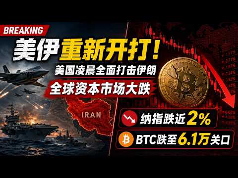 美伊冲突升级引发全球市场震荡，比特币失守关键关口以太坊风险加剧