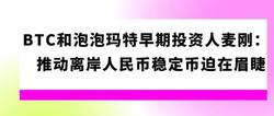 BTC与泡泡玛特早期投资人麦刚：推动离岸人民币稳定币，刻不容缓！