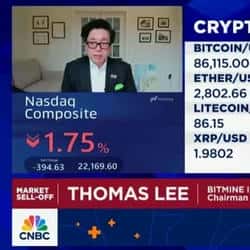 币圈多头Tom Lee:加密市场调整接近尾声,比特币成美股领先指标!