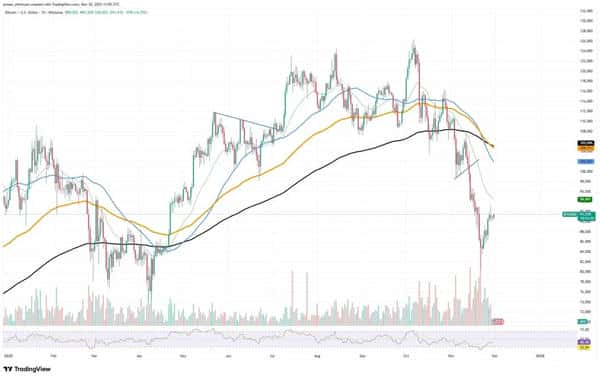 12月1日币圈大地震：比特币9万防线告急、XRP死亡交叉引爆恐慌，SHIB反弹彻底终结？