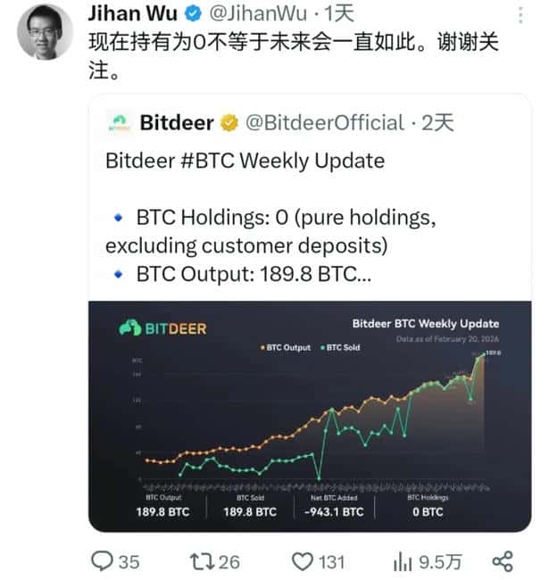 突发！比特币教父吴忌寒清仓1133枚BTC套现2亿，矿企转型AI引爆币圈地震