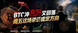 BTC冲8万又回落,周五这场讲话或定方向