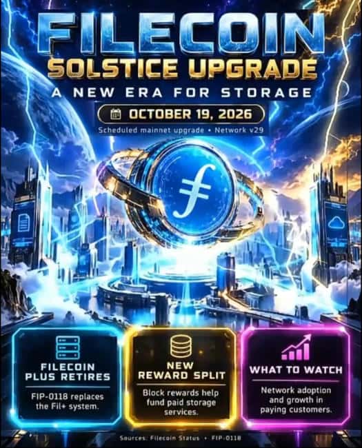 Filecoin NV29 Solstice升级完成：Fil+落幕，区块奖励与代币供应迎来重大变革
