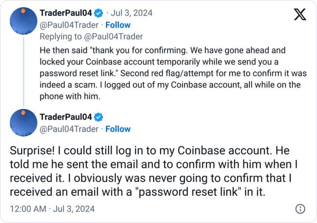 Coinbase用户遭遇冒充诈骗,种子短语泄露导致巨额损失