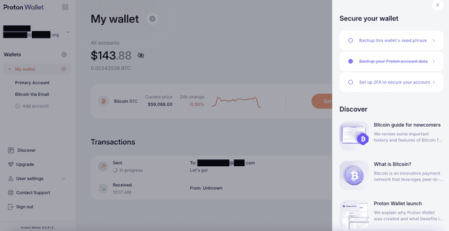 Proton Wallet：一款简单易用的比特币钱包，轻松发送比特币的新选择